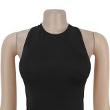 Women Halter Neck Backless Pleated Bodycon Dress