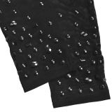 Women Sexy See-Through Mesh Beaded Dress
