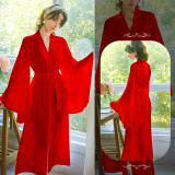 Plus Size Sexy Bell Bottom Sleeve Robe