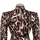 Sexy V-Neck Leopard Print Jumpsuit