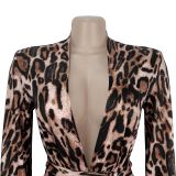 Sexy V-Neck Leopard Print Jumpsuit