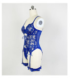 Women Sexy Lace Garter Stockings Lingerie Two-Piece Set