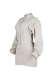 American Style Stand Collar Long-Sleeved Bodycon Dress