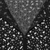 Sexy Long-Sleeved See-Through Mesh Beaded Dress