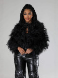 Long-Sleeved Furry Jacket