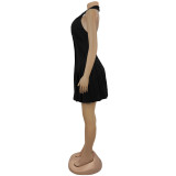 Sexy V-Neck Halter Neck Backless Dress