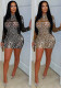 Sexy Long-Sleeved See-Through Mesh Beaded Dress