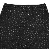 Women Sexy See-Through Mesh Beaded Top and Skirt Two-Piece Set