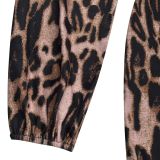 Sexy V-Neck Leopard Print Jumpsuit