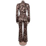 Sexy V-Neck Leopard Print Jumpsuit