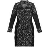 Sexy Long-Sleeved See-Through Mesh Beaded Dress