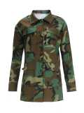 Women Long-Sleeved Camouflage Print Jacket