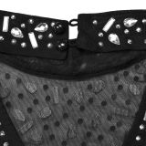 Sexy Long-Sleeved See-Through Mesh Beaded Dress