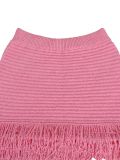 Spring Women Turndown Collar Fringe Knitted Cardigan Bodycon Skirt Two Piece Set
