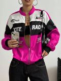 Women Casual Racing Print Jacket Coat