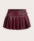 Women Sexy Pleated Solid Mini Short Skirt