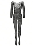 Women Sexy Snake Print Mesh Temptation Lingerie Bodystocking