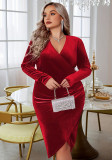 Women Elegant Slim Velvet Party Dress