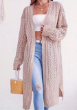 Women Long Loose Casual Open Front Solid Knitted Cardigan Sweater Coat