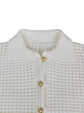 Spring Women Turndown Collar Fringe Knitted Cardigan Bodycon Skirt Two Piece Set