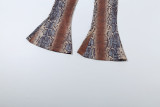 Women Autumn/Winter Long-Sleeved Top and Printed Pants Two-Piece Set
