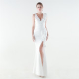 Women Floral One-Shoulder Ruffled Fishtail Evening Dress