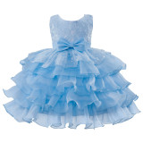 Girls Sequined Puffy Mesh Cake Princess Dress