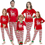 Women Christmas Reindeer Print Family Wear Long-Sleeved Pajamas Two-Piece Set