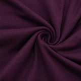 Women Autumn/Winter Solid High-Neck Long-Sleeve Ribbon Gathered Bodycon Skirt