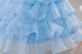 Girls Sequined Puffy Mesh Cake Princess Dress