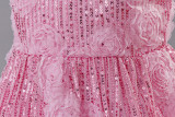 Girls' Christmas Princess Dress Wedding Dress Sequined Mesh Cake Puffy Dress