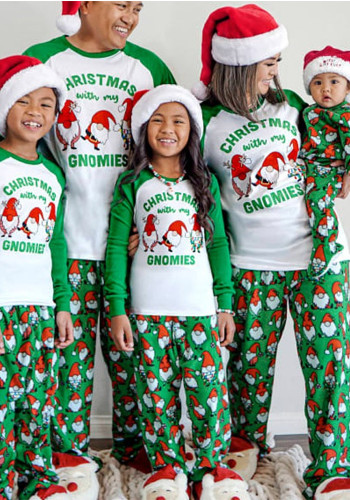 Women Christmas Letter Print Family Wear Long-Sleeved Pajamas Two-Piece Set