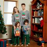 Women Christmas Letter Print Family Wear Long-Sleeved Pajamas Two-Piece Set