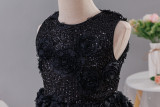 Girls' Christmas Princess Dress Wedding Dress Sequined Mesh Cake Puffy Dress