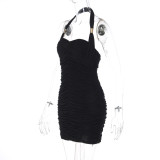 Women Winter Sexy Backless Halter Neck Bodycon Dress