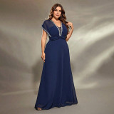 Plus Size Women LaceV Neck Sexy Dress
