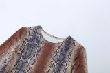 Women Autumn/Winter Long-Sleeved Top and Printed Pants Two-Piece Set
