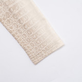 Women Autumn/Winter High-Neck Printed Long-Sleeved Bodycon Mini Dress