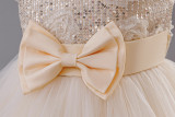 Girls' Double Layer Mesh Bow Dress