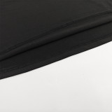 Women Autumn Long-Sleeve Solid One-Shoulder Crop Top and Skirt Two-Piece Set