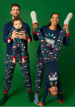 Women Christmas Letter Print Family Wear Long-Sleeved Pajamas Two-Piece Set