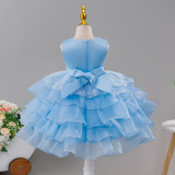 Girls Sequined Puffy Mesh Cake Princess Dress