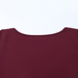 Women Autumn/Winter Round Neck Long-Sleeve Lace Patchwork Bodycon Dress