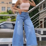 Women American Denim Wide-Leg Pants