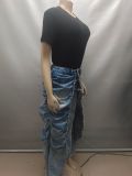 Women Patchwork Denim Pant