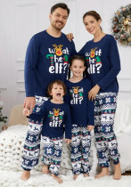 Women Christmas Letter Print Family Wear Long-Sleeved Pajamas Two-Piece Set