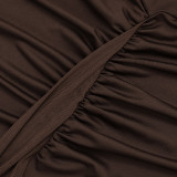 Women Elegant Sexy Backless Dress Long-Sleeve Ribbed Mesh Shawl Two-Piece Set