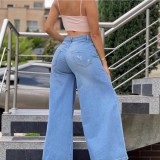 Women American Denim Wide-Leg Pants