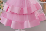 Girls' Double Layer Mesh Bow Dress