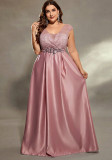 Plus Size Women Solid Sexy Party Maxi Dress
